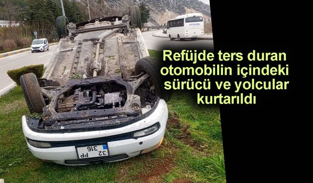 Kontrolden çıkan otomobil takla attı