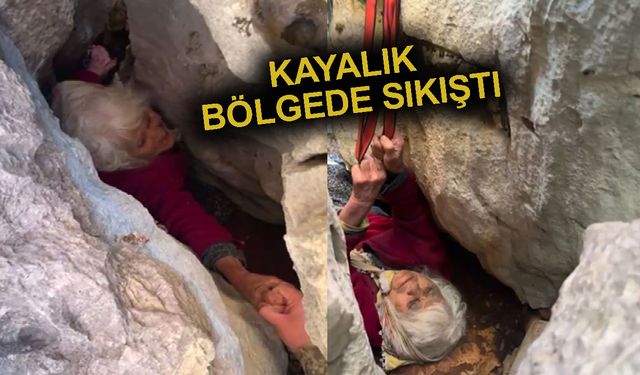 Hayvan otlatmaya çıkıp kayboldu, kayalıklardaki yarığa düşüp halde bulundu