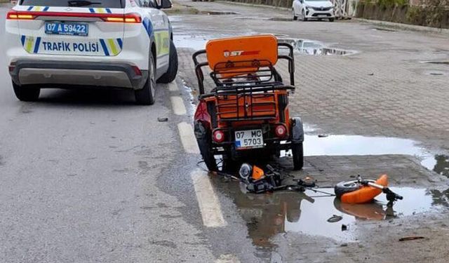 Alanya'da vinçle 3 tekerlekli motosiklet çarpıştı: 1 ölü