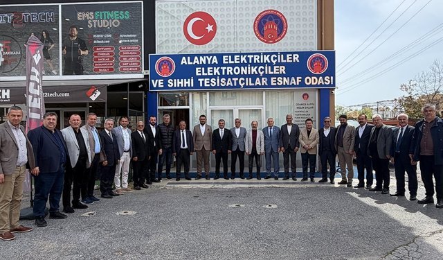 Alanya Elektrikçiler Odası'ndan Mehmet Ali Alkan'a tam destek