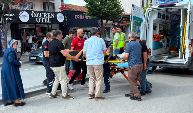 Kamyonetle çarpışan bisikletli yaralandı