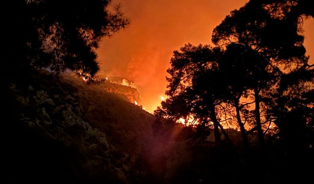 Antalya'daki orman yangınına müdahale ikinci günde de sürüyor