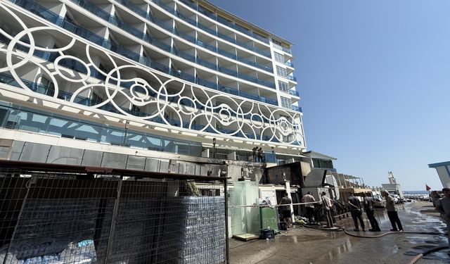 Alanya'da otelin geri dönüşüm deposunda yangın