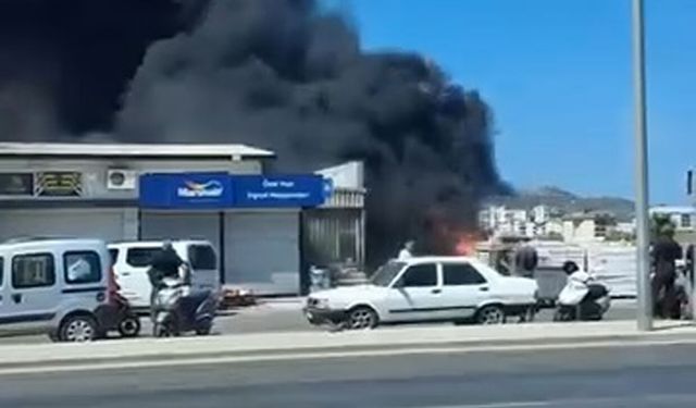 Gazipaşa'da iş yerinde çıkan yangında 3 kişi dumandan etkilendi