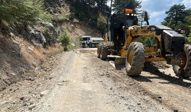 Alanya'nın kırsal yollarında yoğun mesai