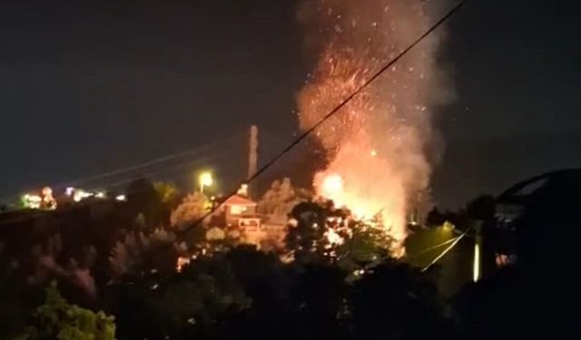 Alanya'da yerleşim yerlere yakın sazlık alanda yangın