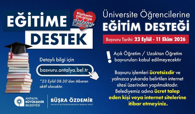 Büyükşehir eğitime desteği sürdürüyor