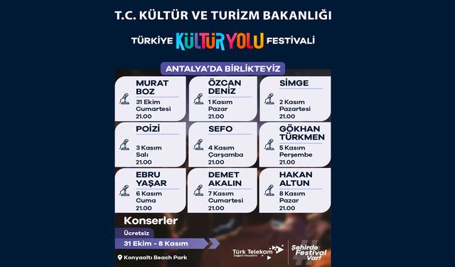 Antalya'da 9 gün kültür ve sanat şöleni