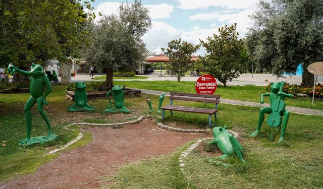 Kurbağa heykelleri tahrip edildi
