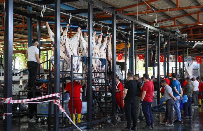 Antalya'da kurban kesim alanlarında yoğunluk