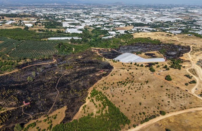 Antalya Aksu’da orman yangını: 10 Hektar alan zarar gördü