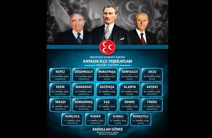 MHP Antalya İlçe Kongreleri takvimi resmen açıklandı