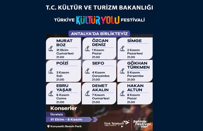 Antalya'da 9 gün kültür ve sanat şöleni
