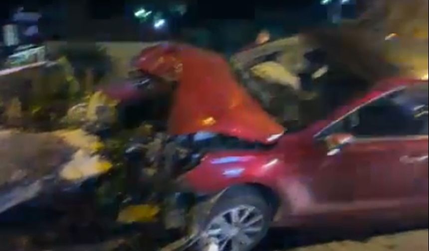 Alanya'da araç ağaca çarptı