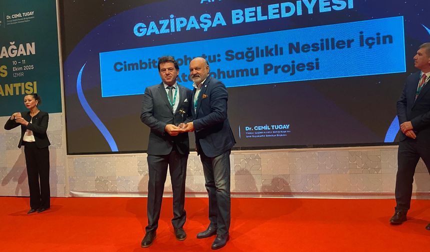Gazipaşa'ya Sağlıklı Kentler Birliği'nden birincilik ödülü