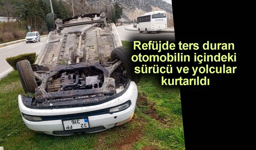 Kontrolden çıkan otomobil takla attı
