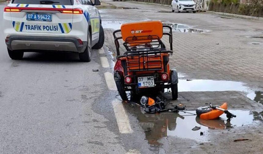 Alanya'da vinçle 3 tekerlekli motosiklet çarpıştı: 1 ölü