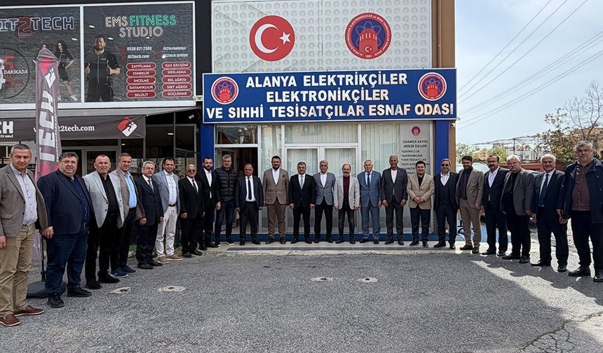 Alanya Elektrikçiler Odası'ndan Mehmet Ali Alkan'a tam destek