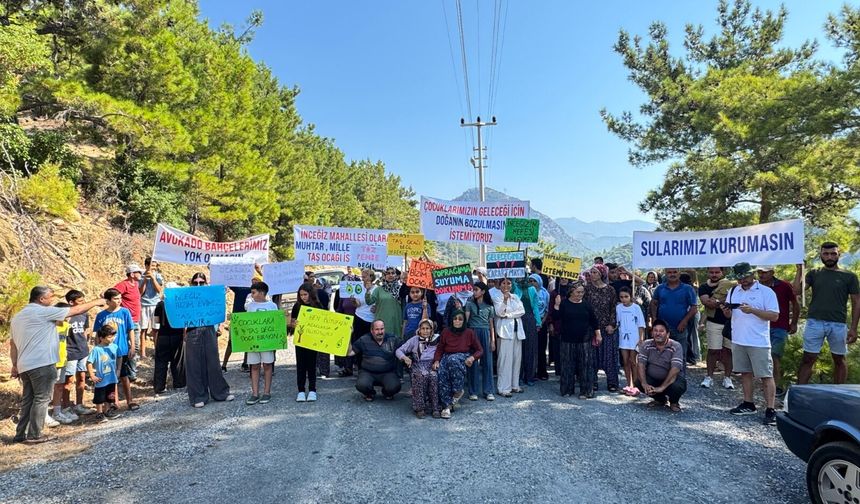 Gazipaşa'da Kalker Ocağı Projesine halktan sert tepki