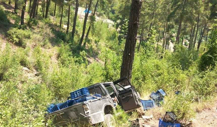 Gazipaşa'da kamyonet şarampole uçtu: 3 yaralı