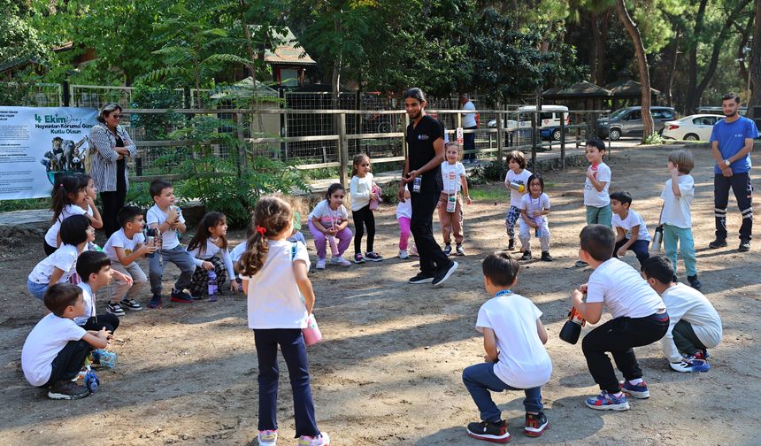 Doğal Yaşam Parkı'nda çocuklara hayvan sevgisi aşılandı