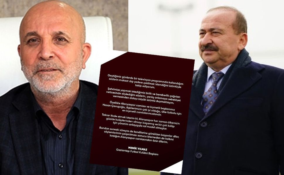 Gaziantep FK Başkanı Melik Yılmaz, Alanyaspor’dan özür diledi