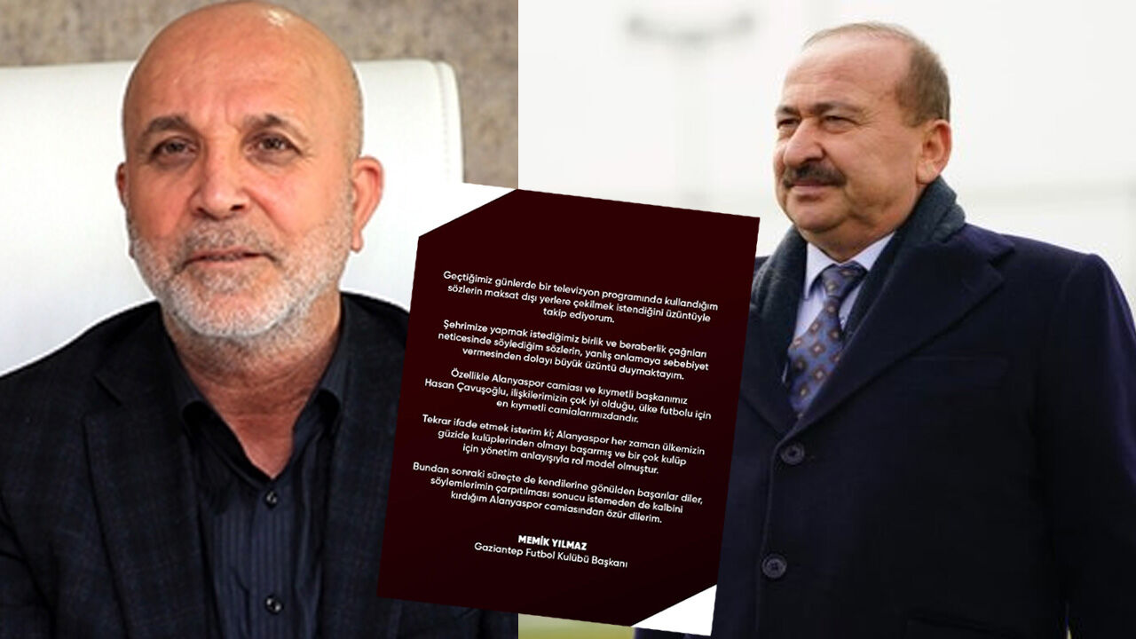 Gaziantep FK Başkanı Melik Yılmaz, Alanyaspor’dan özür diledi