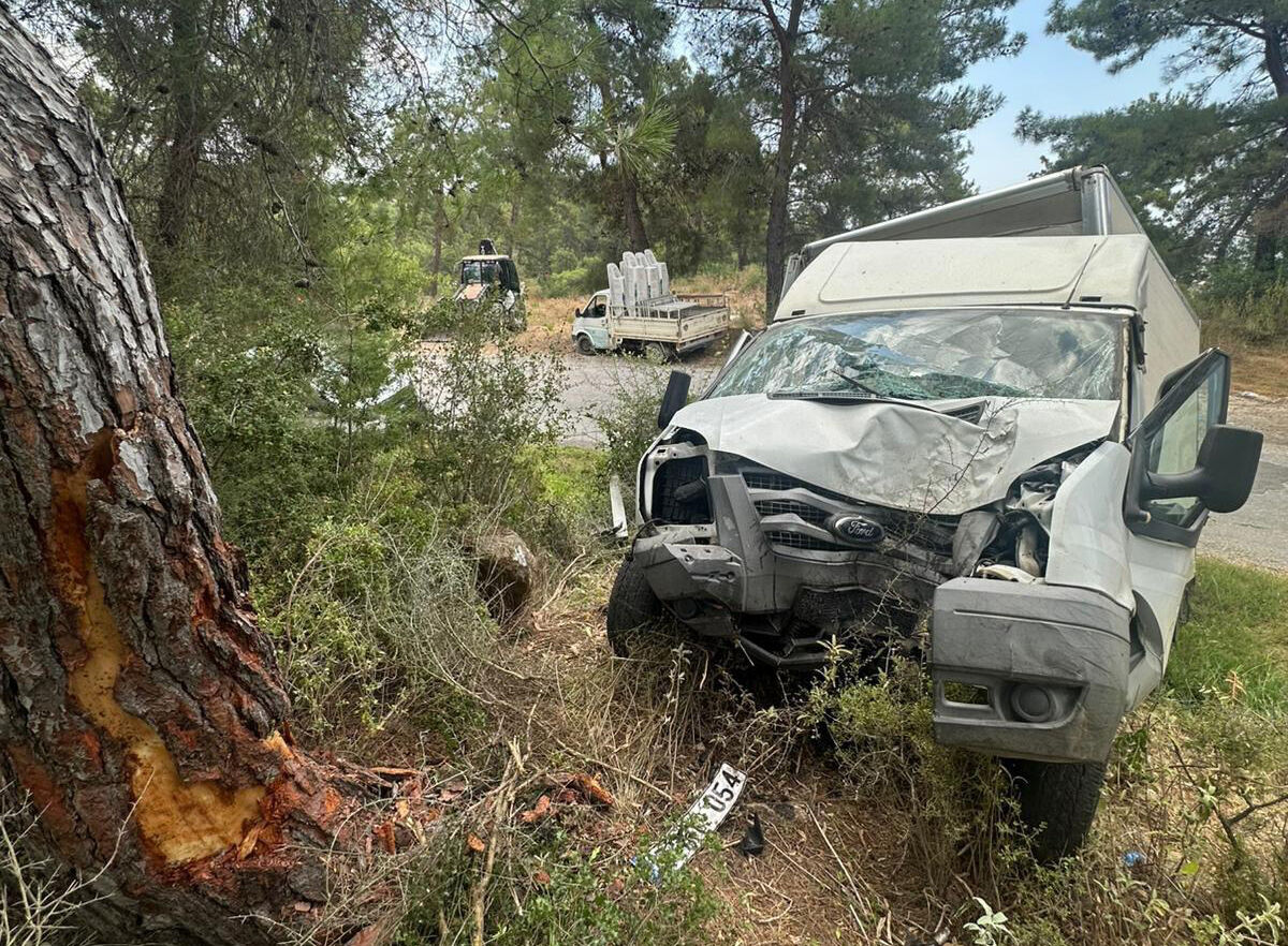 Alanya'da kamyonet ağaca çarptı: 1 ölü