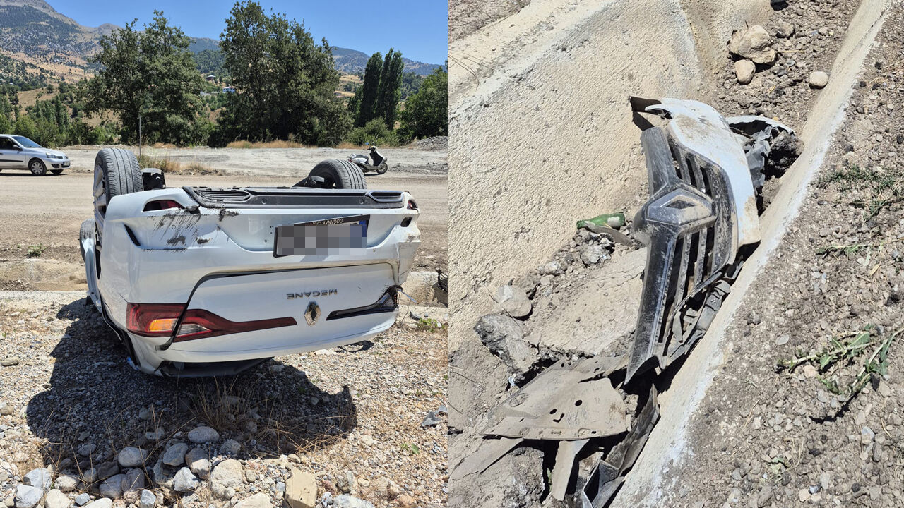 Alanya'da korku dolu anlar: Aşırı hızlı araç takla attı